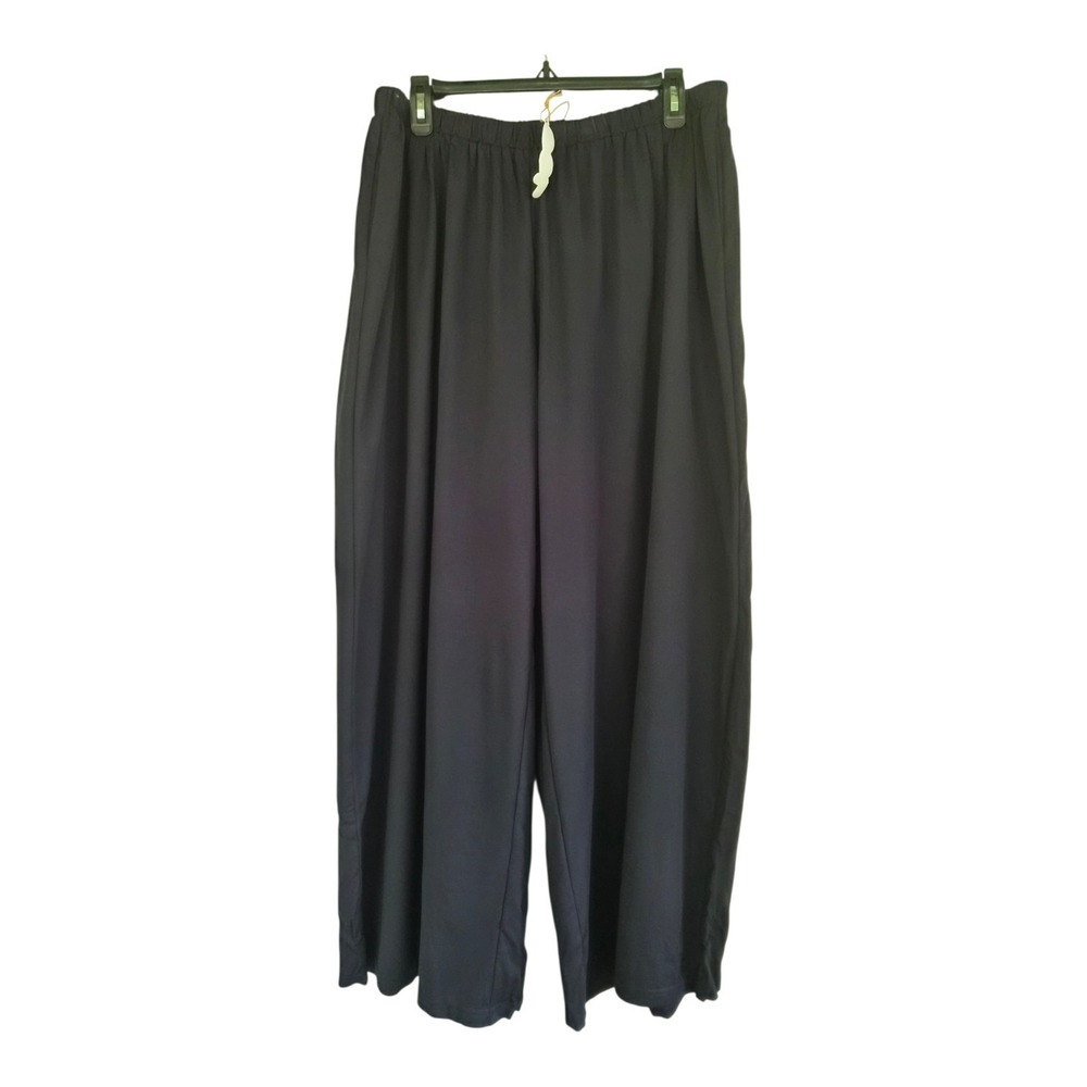 OGL Dark Blue Wide Leg Palazzo Pants Pockets Quiet Luxury Lagenlook Large